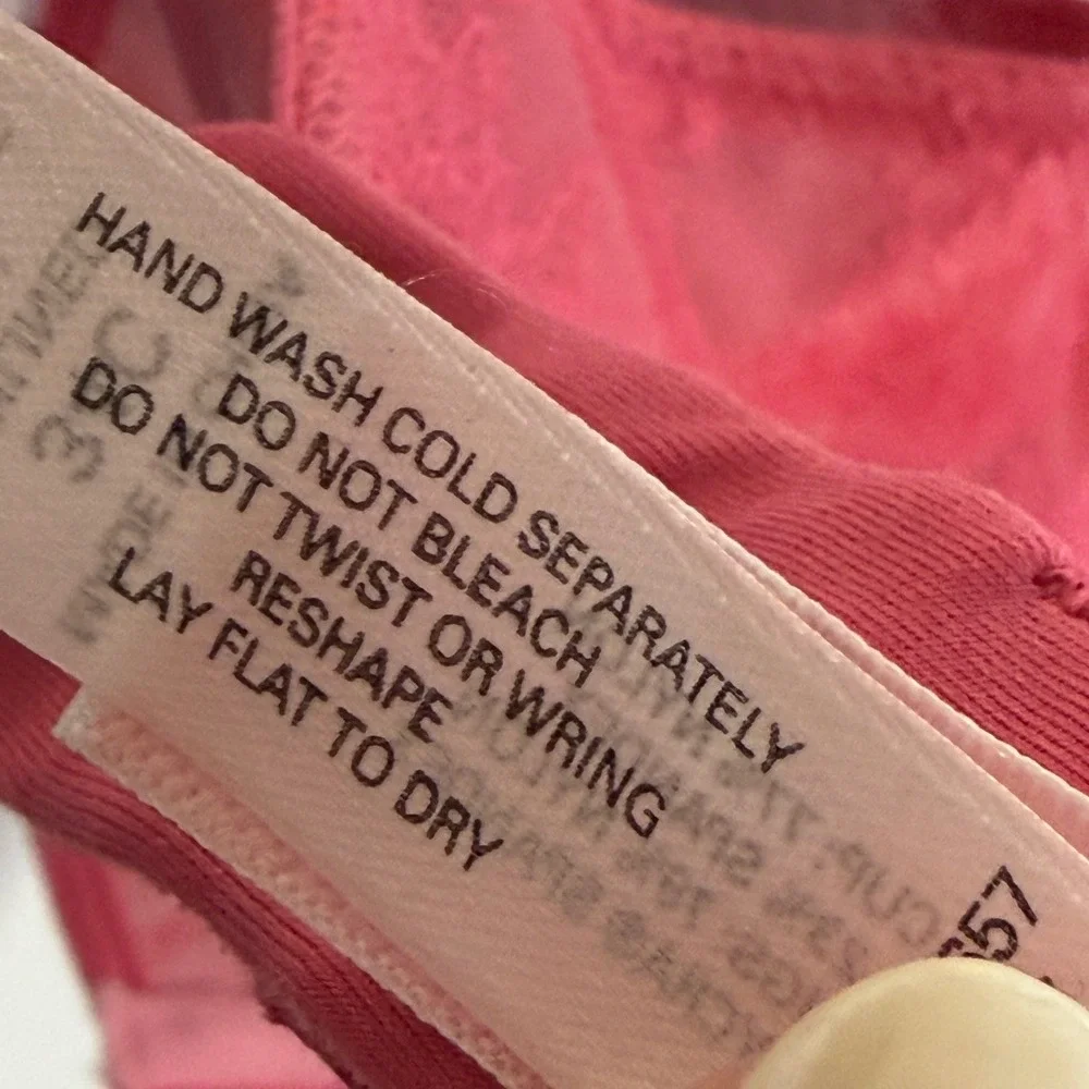 Victoria's Secret Biofit Bra 34C Pink Lace Full Coverage Underwire Fast Shipping